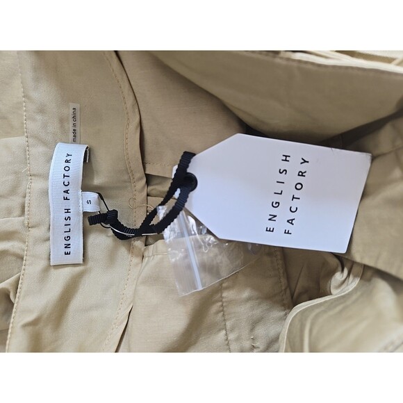 English Factory Trousers Women's Small Cropped Tan High Rise Belted Waist Pleat - Picture 10 of 10